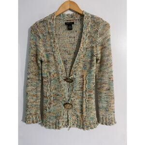 BCBG cardigan sweater women’s size S loose knit y2k boho hippie artsy